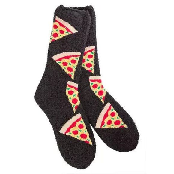 NWT NEW World's Softest - Cozy Collection Crew - Slices of Pizza Socks Size 6-11 - Picture 1 of 1